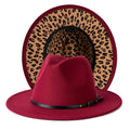 Gossifan Women Two Tone Wide Brim Fedora Felt Panama Hats Classic Belt Buckle