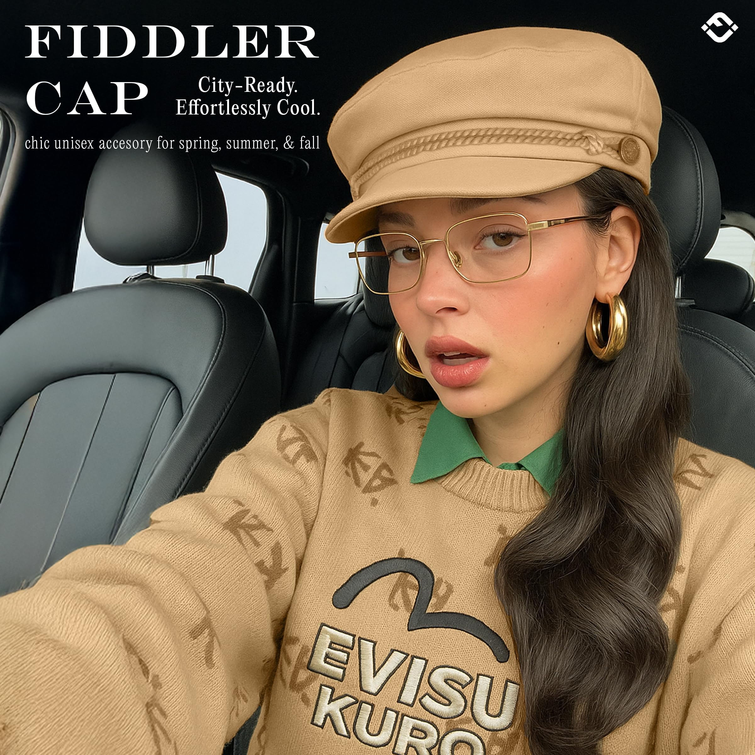 Funky Junque Newsboy Hat for Women – Trendy Greek Fisherman Cap, Classic Women's Baker Boy Newsies Hat, Ladies Fashion Caps