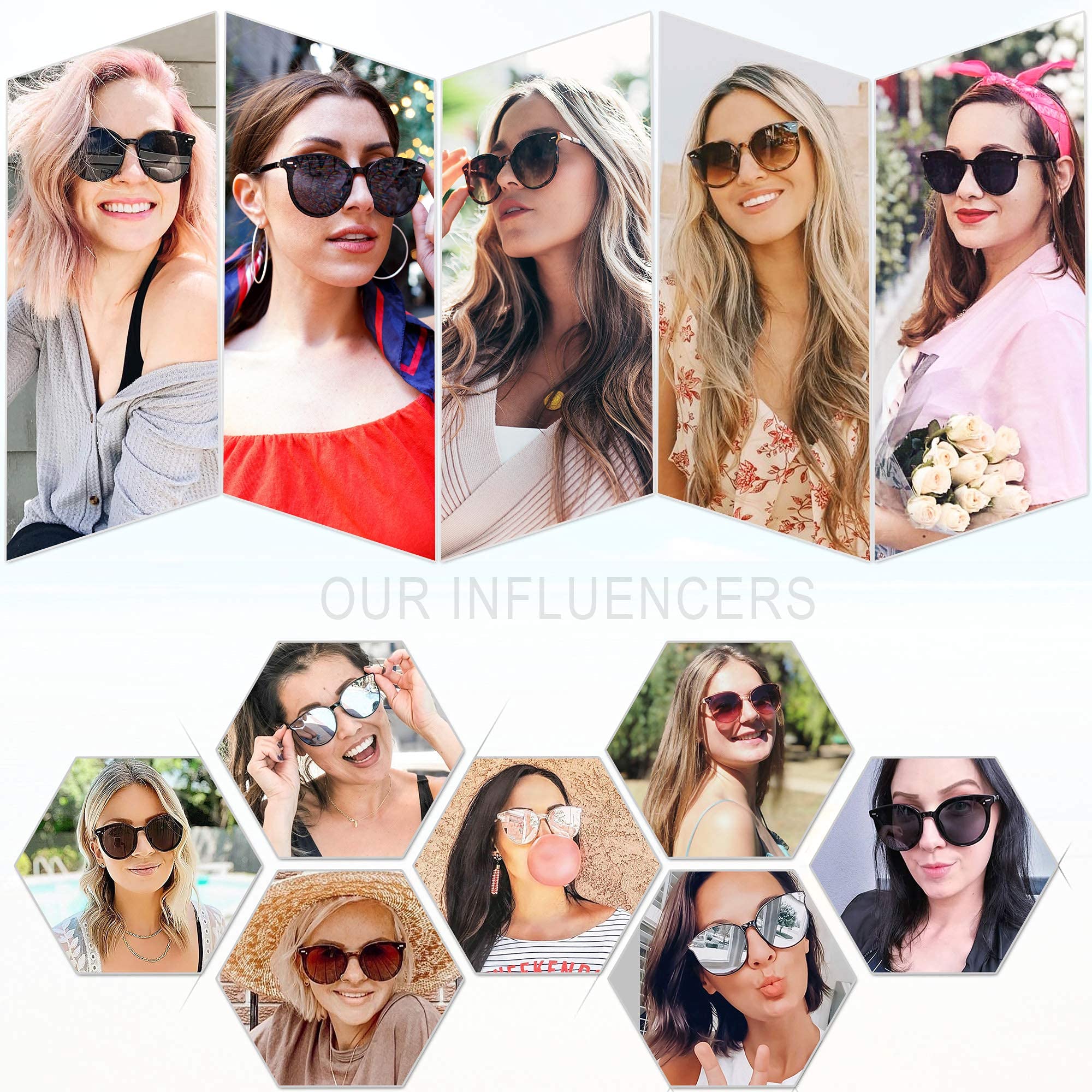 SOJOS Sunglasses Womens Trendy 2025 Classic Round Retro Vintage Shades Large Frame Sunnies SJ2067