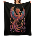 Fire Phoenix Bird Phoenix Reborn Firebird Phoenix Throw Blanket