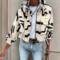 Women’s stand collar drawstring hem jacket