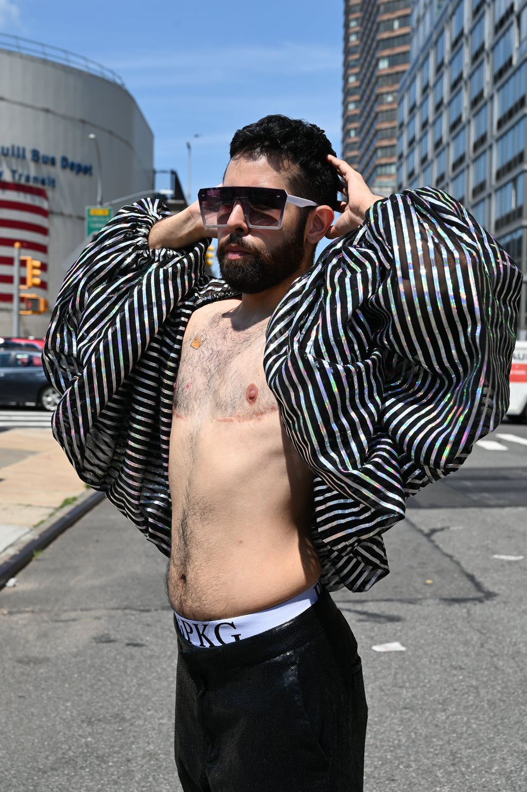 Pin Stripe Bolero Unisex Fashion