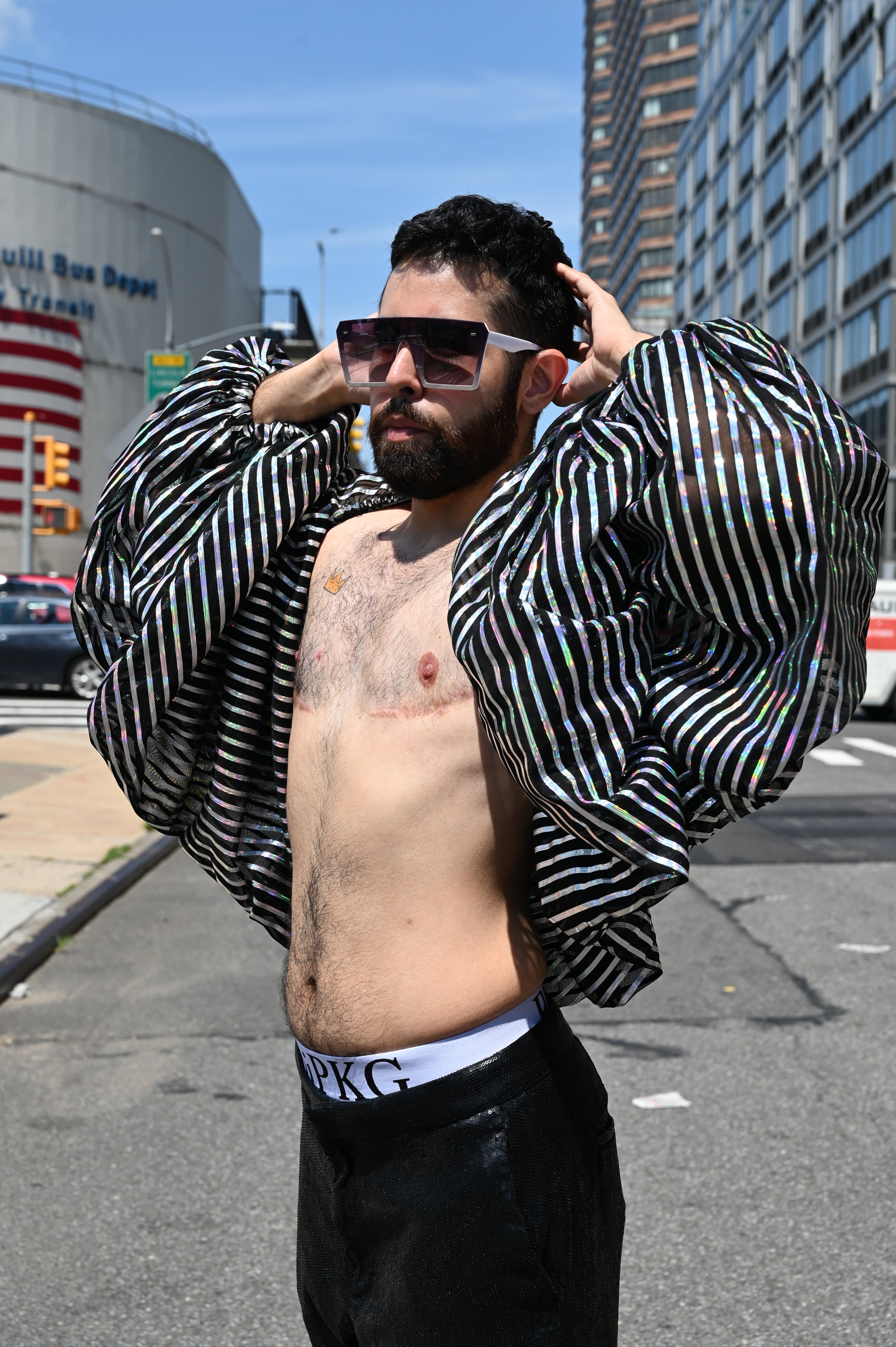 Pin Stripe Bolero Unisex Fashion