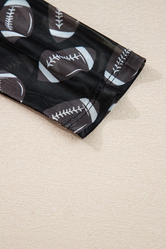 Maci Rugby Mesh Sheer Long Sleeve Top See size chart under “more details”