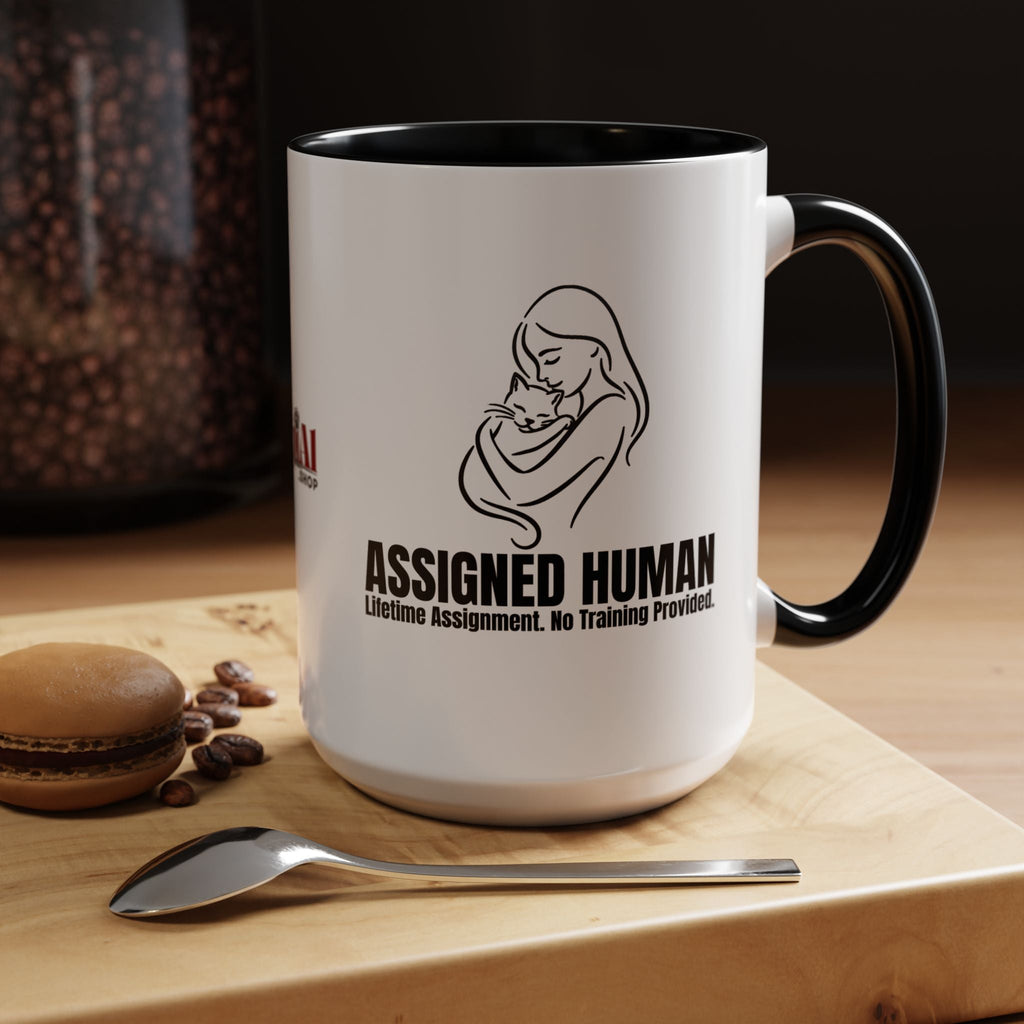 Assigned Human Mug – Lifetime Assignment Cat Coffee Cup