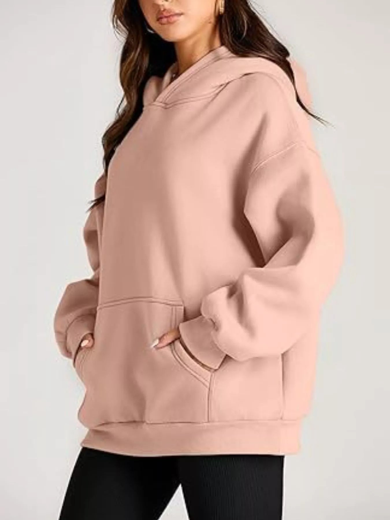 Women's Kangaroo Pocket Long Sleeve Hoodie Comfortable Pullover