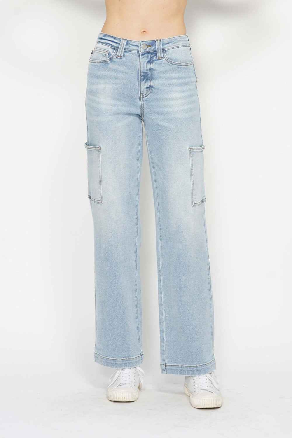 Judy Blue High Waist Cargo Jeans - Straight
