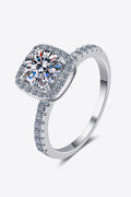 2 Carat Sparkala™ Square Halo Ring (Rhodium Over Pure Sterling Silver)