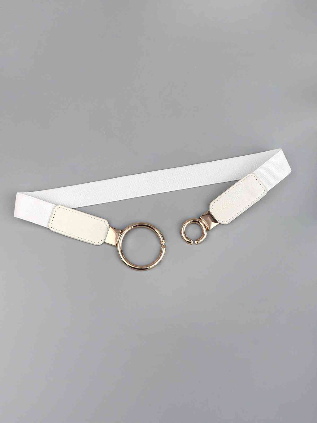 ElegantStyle Double Ring Buckle Elastic PU Belt – Adjustable Comfort Fit See size chart under “more details”