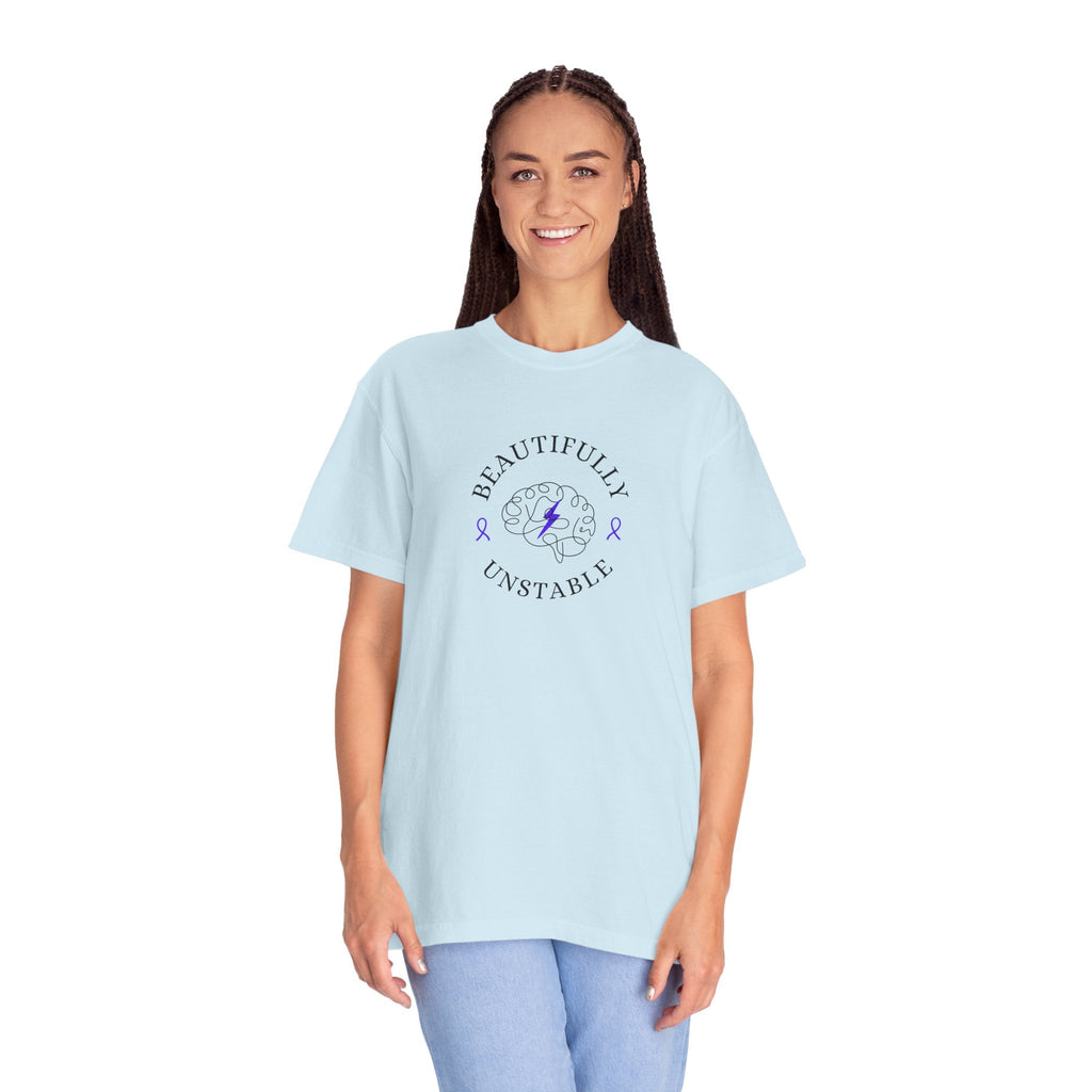 Beautifully Unstable Unisex T-Shirt – Epilepsy Awareness Purple Ribbon Tee
