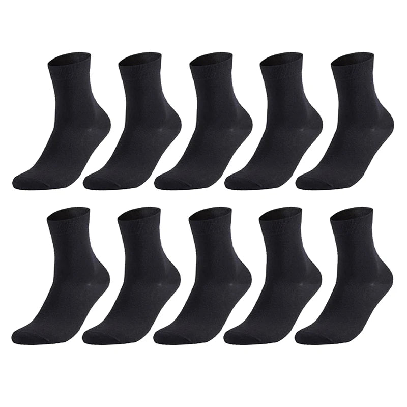 10 Pairs Men'S Cotton Socks New Style Black Business Men Socks Soft Breathable Summer Winter for Male Socks plus Size 38-47