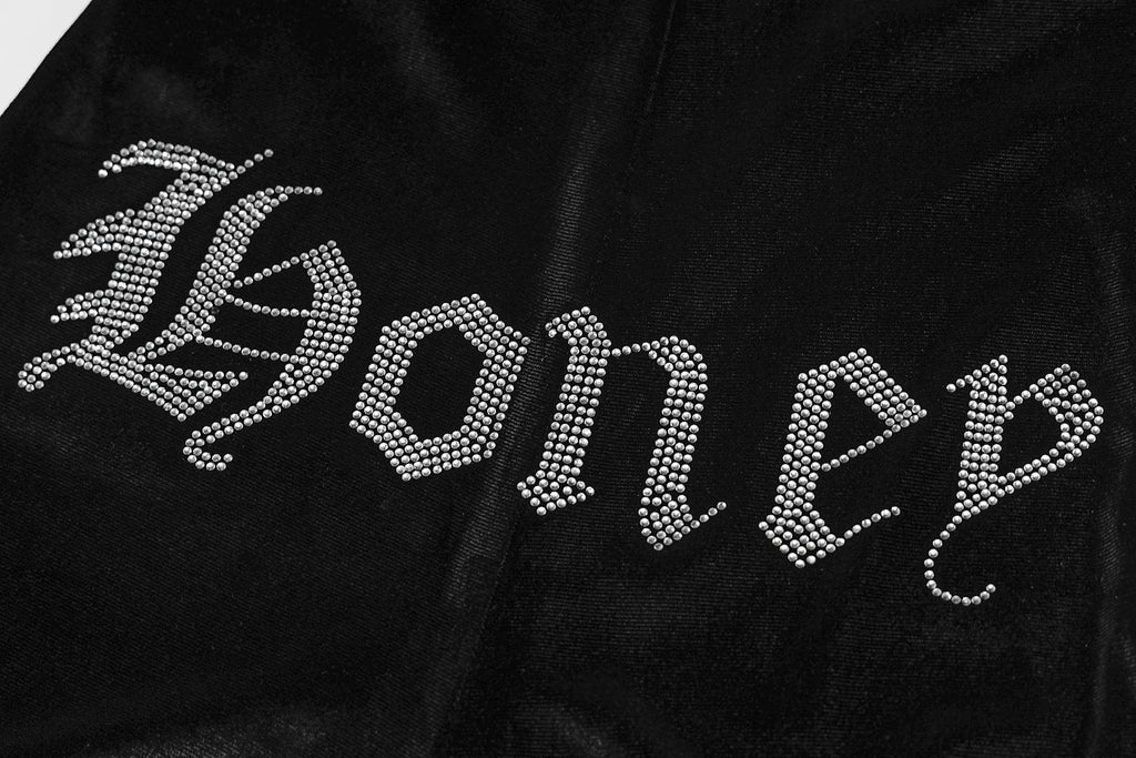 Halter Letters Hot Rhinestone Pleated Bodysuit