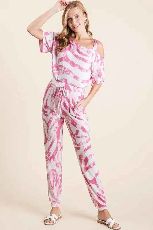 BiBi Zebra Print French Terry Stylish Two-Piece Set