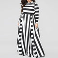 Loose Women''s Dress Plus Size Striped Woman's Dress