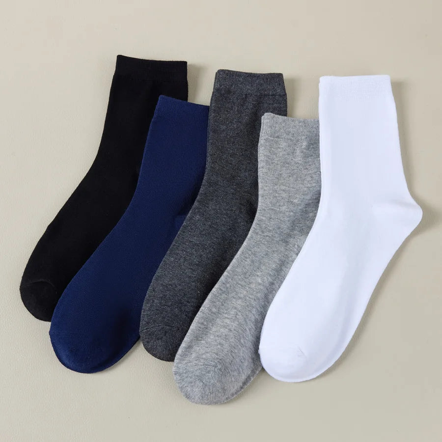 10 Pairs Men'S Cotton Socks New Style Black Business Men Socks Soft Breathable Summer Winter for Male Socks plus Size 38-47