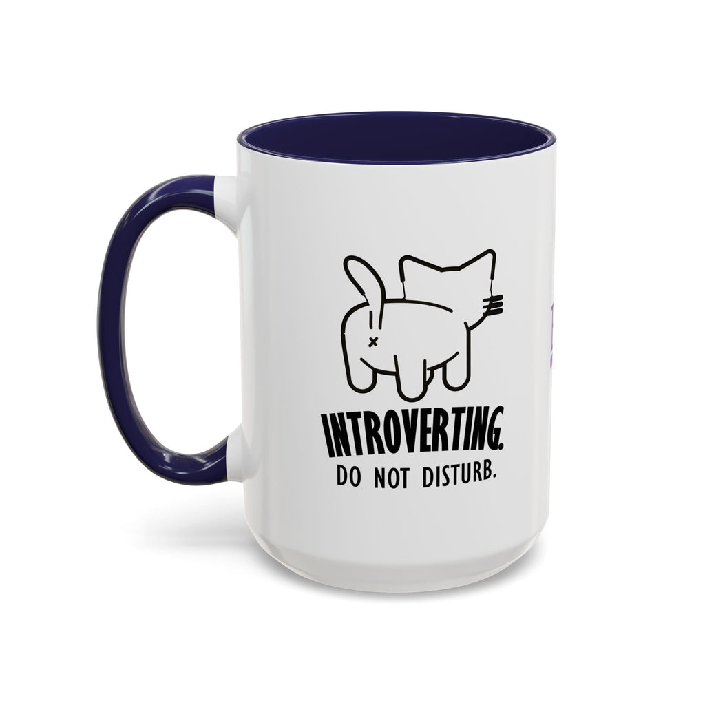 Introverting. Do Not Disturb. Two-Tone Cat Coffee Mug (11oz & 15oz)