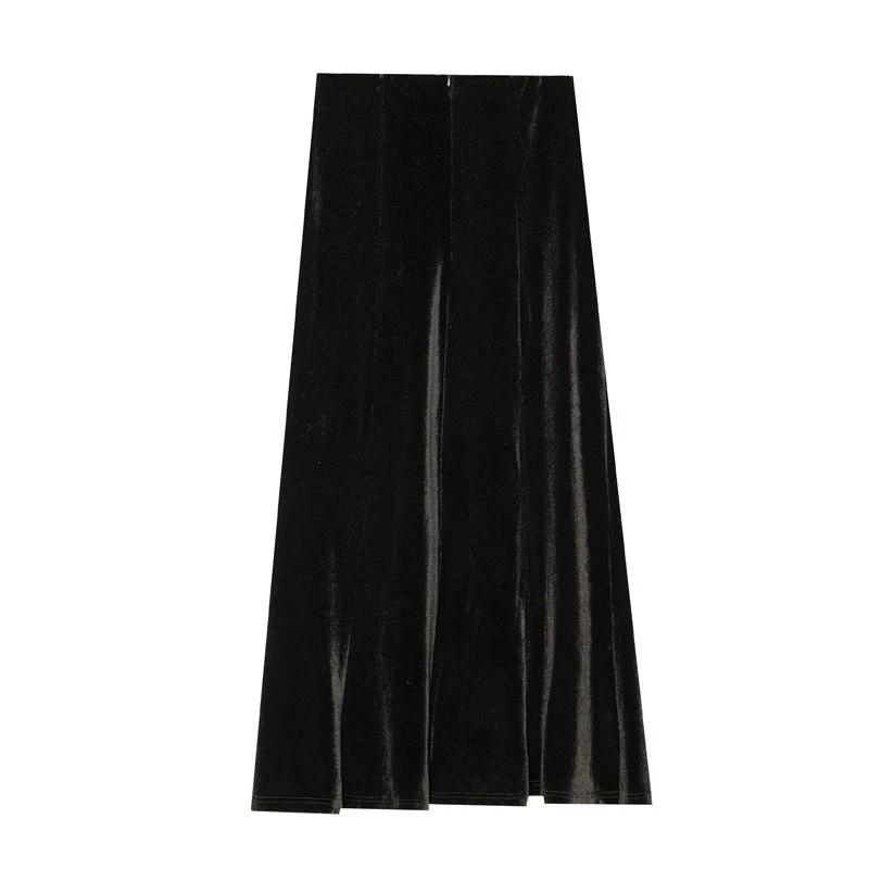 Hip Fishtail Elastic Waist Autumn And Winter Midi Dress