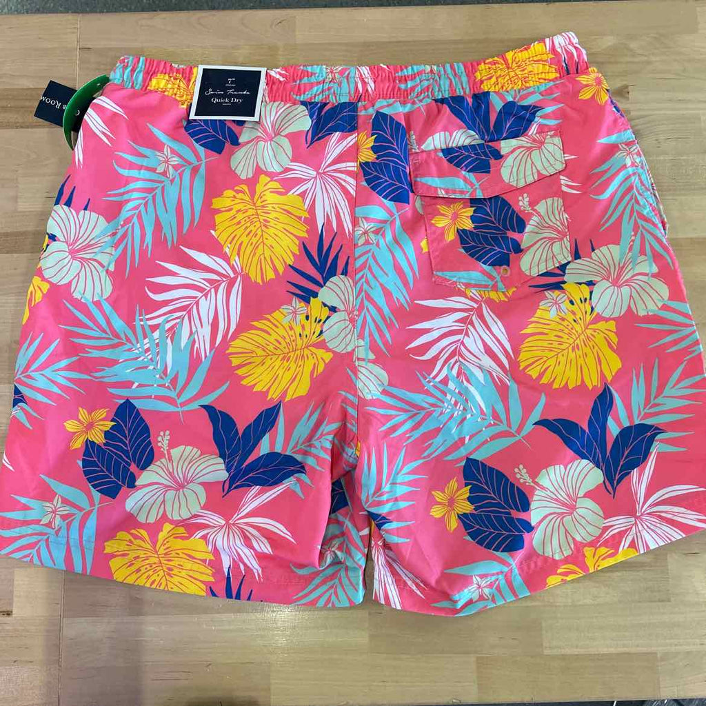 Club Room Men's Hibiscus Floral Print 7" Swim Trunks