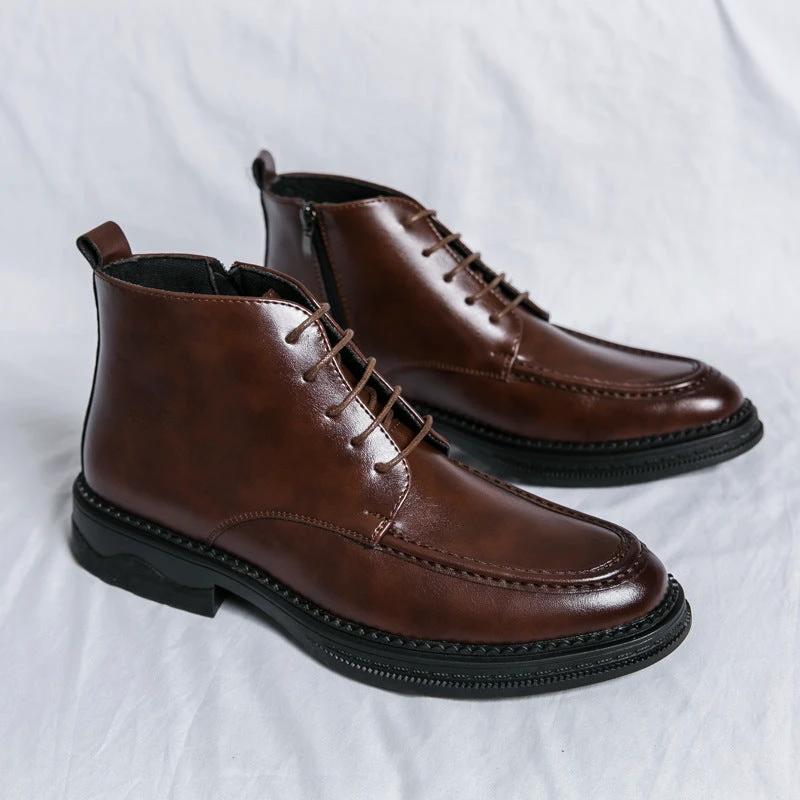 Men's Fall And Winter High-top Mid-cut Martin Boots Casual