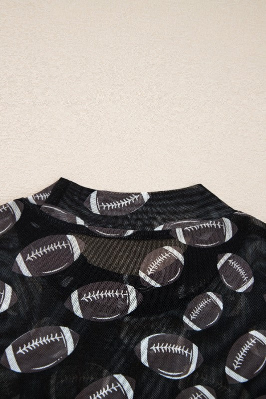 Maci Rugby Mesh Sheer Long Sleeve Top See size chart under “more details”