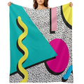 1980s Abstract Pattern Throw Blanket