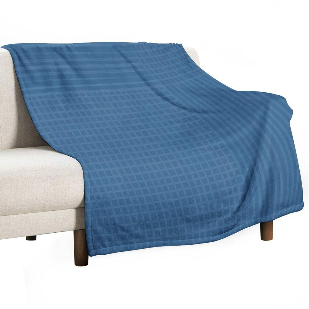 Light Stripes And Tartan on A Blue Background. Throw Blanket