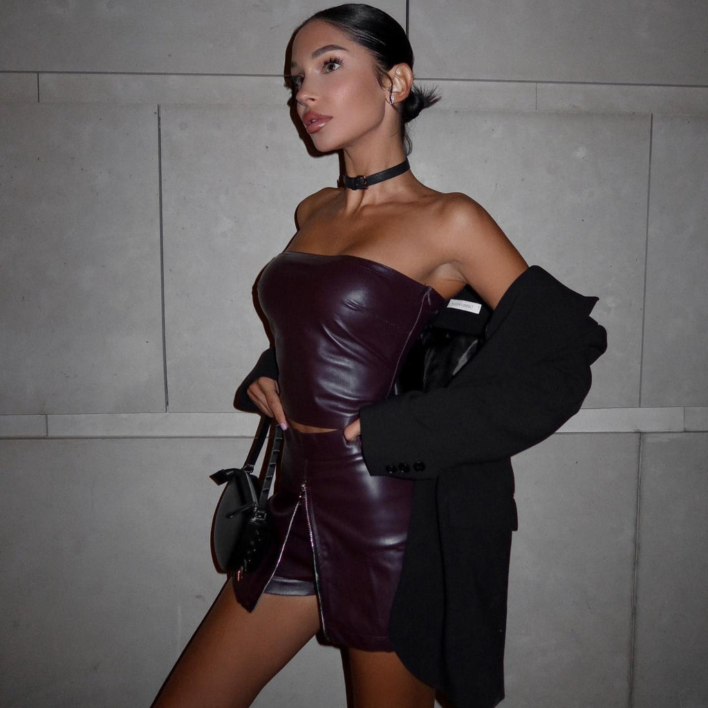 99 Problems Faux Leather Two Piece Set