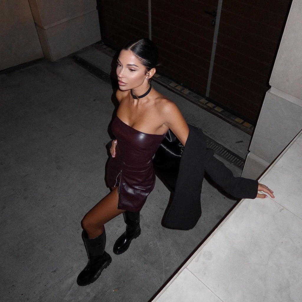 99 Problems Faux Leather Two Piece Set