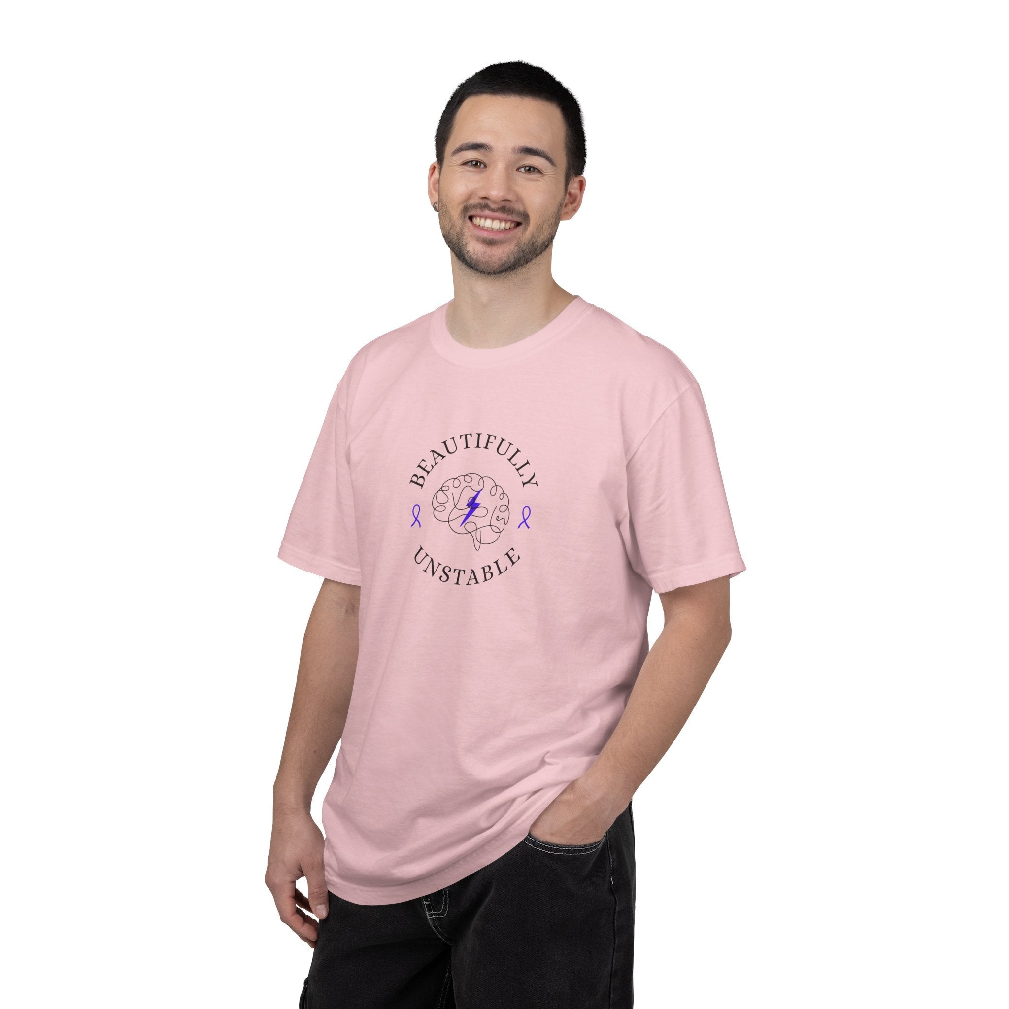Beautifully Unstable Unisex T-Shirt – Epilepsy Awareness Purple Ribbon Tee