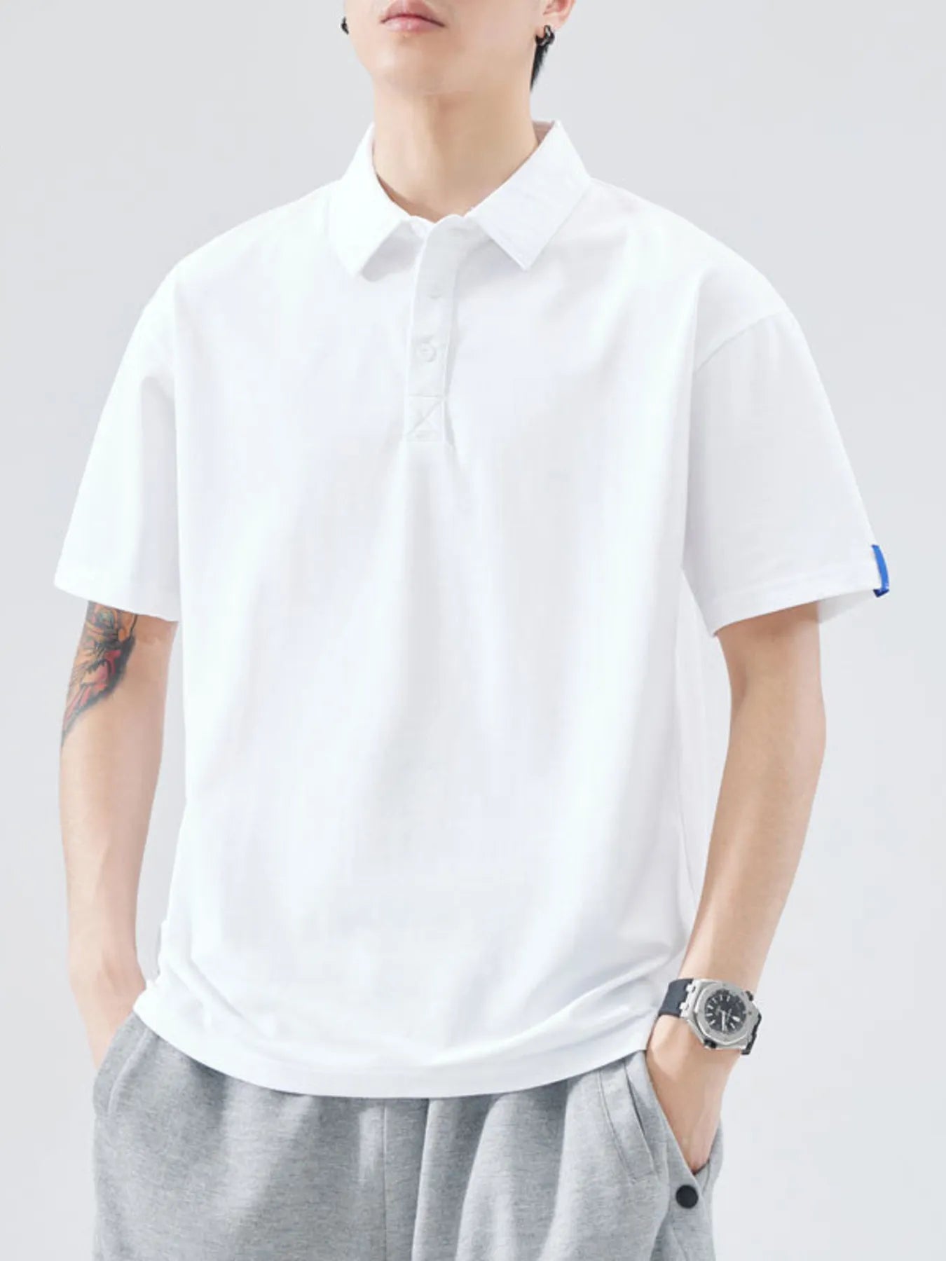 Men's Plus size Button Detail Short Sleeve Polo