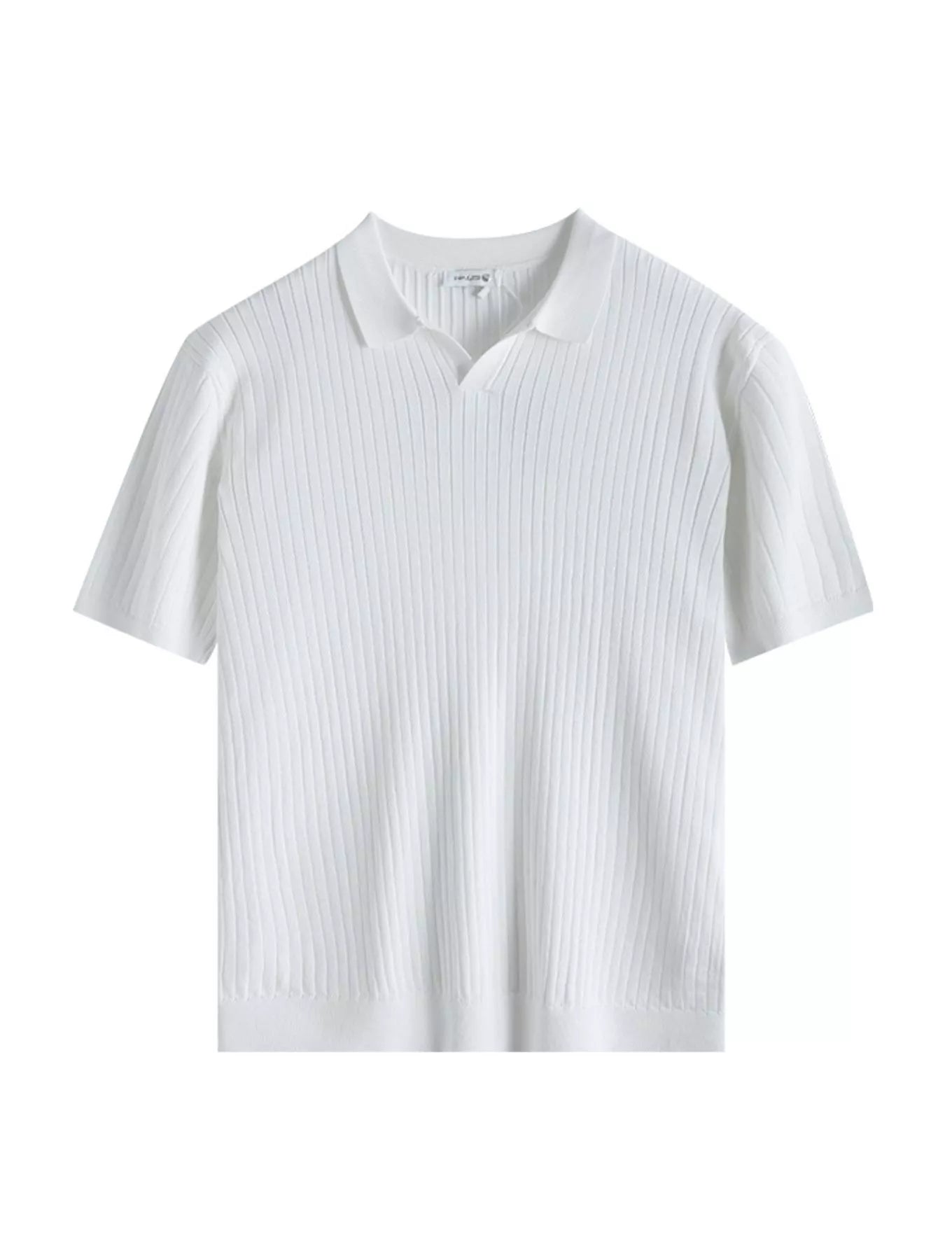 Men's Plus Size Ribbed Knit Short Sleeve Polo