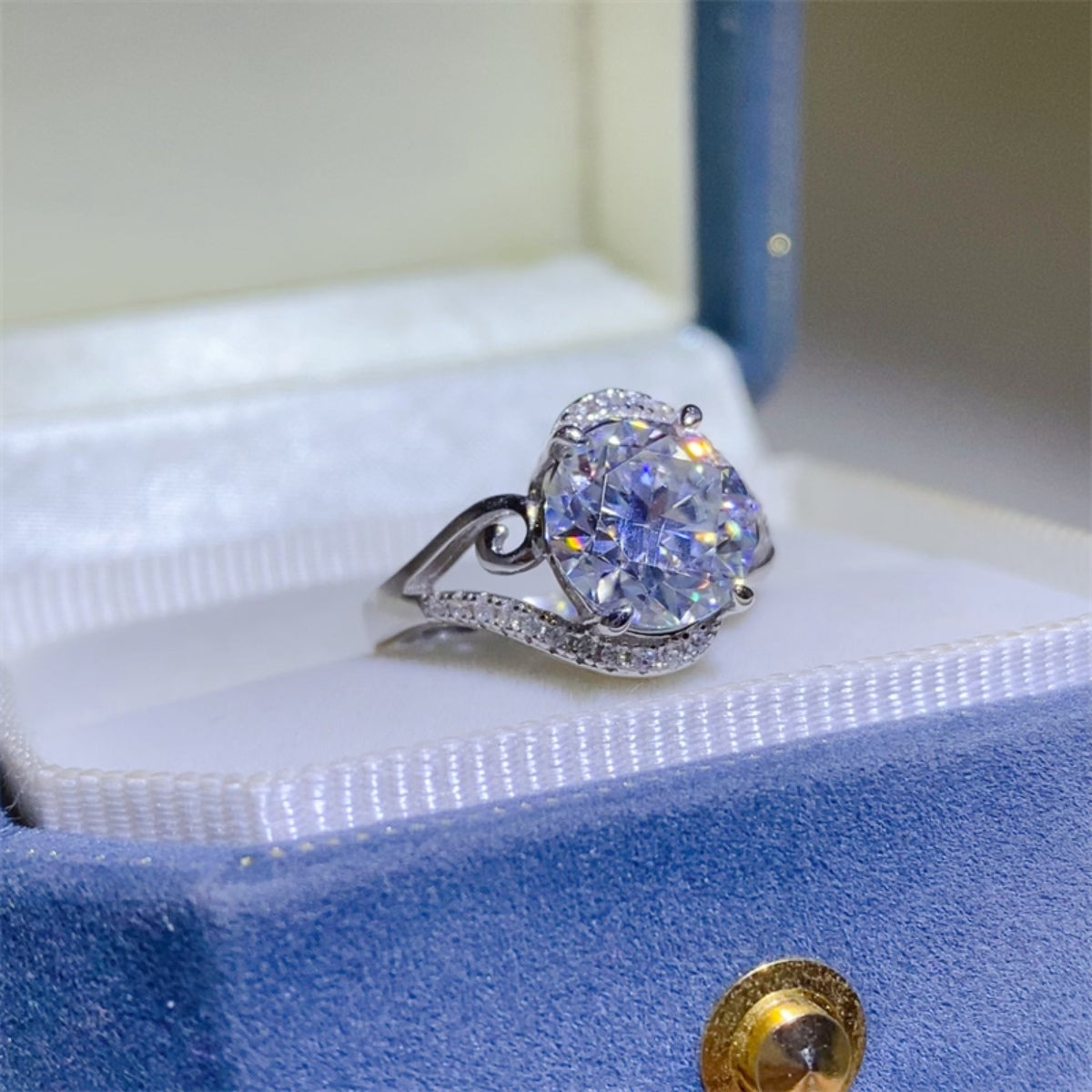 3 Carat Oval-Cut Sparkala™ Pure Sterling Silver Ring