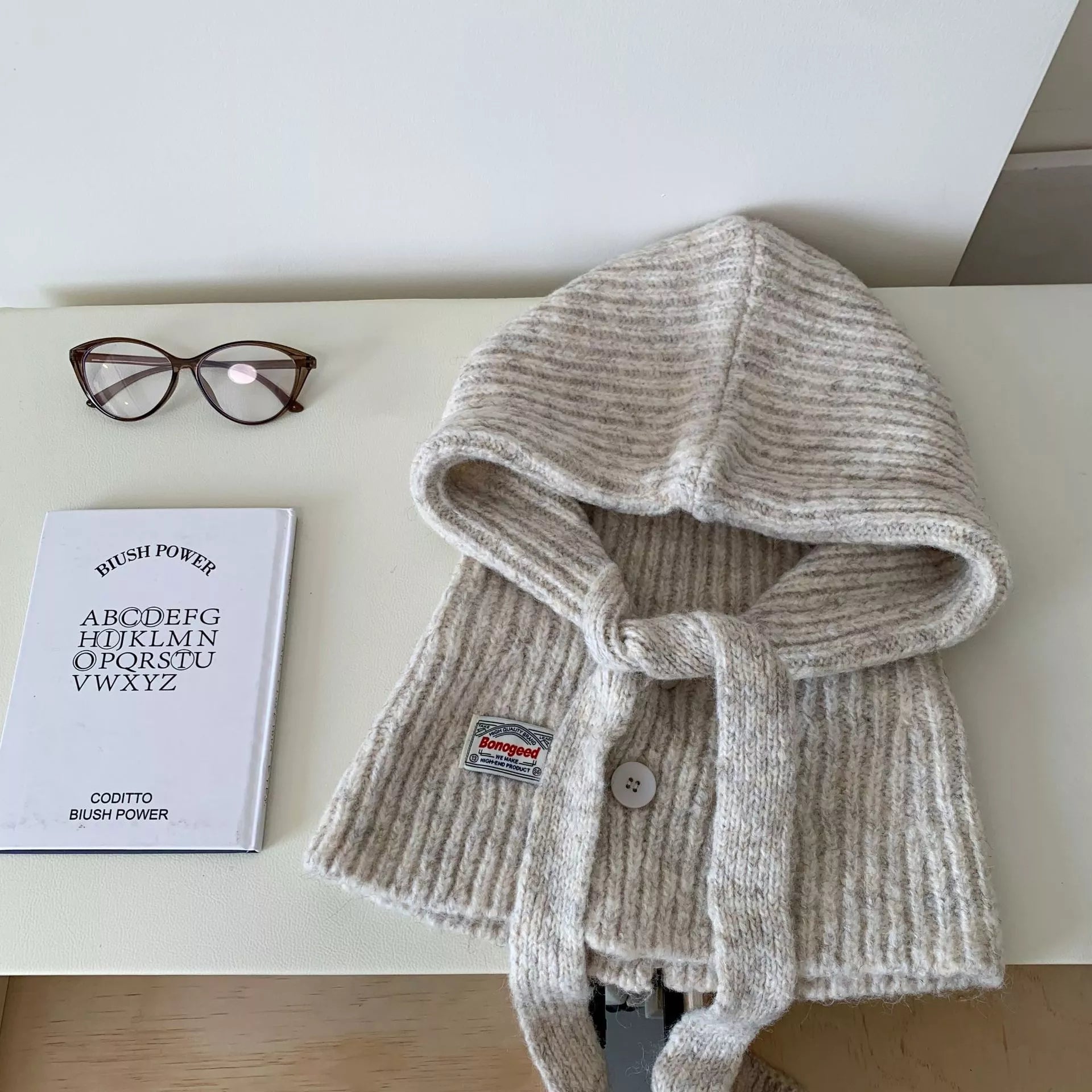 Wool Knitted Winter Scarf Hat - Unisex