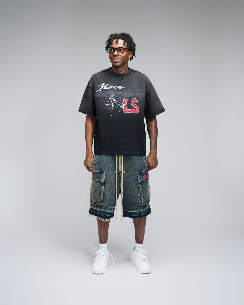 Lovestones Paradise Cargo Jorts - Blue Denim