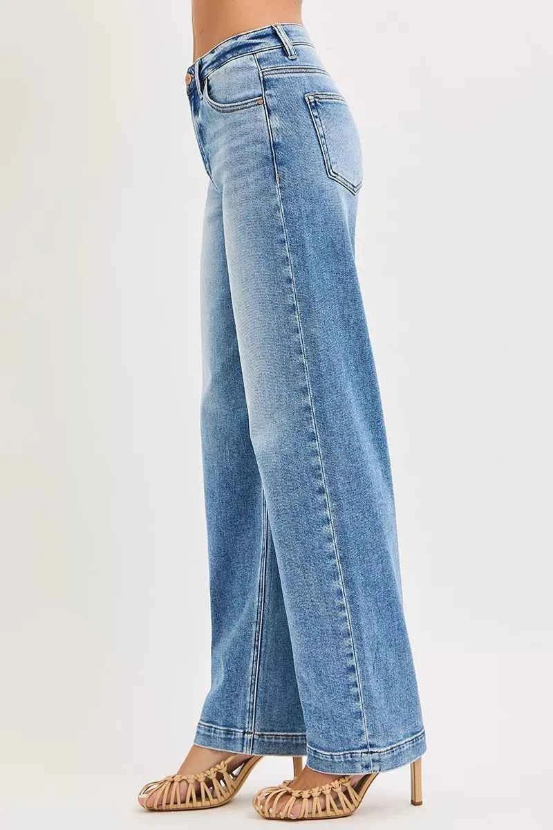 RISEN High Rise Wide leg Jeans