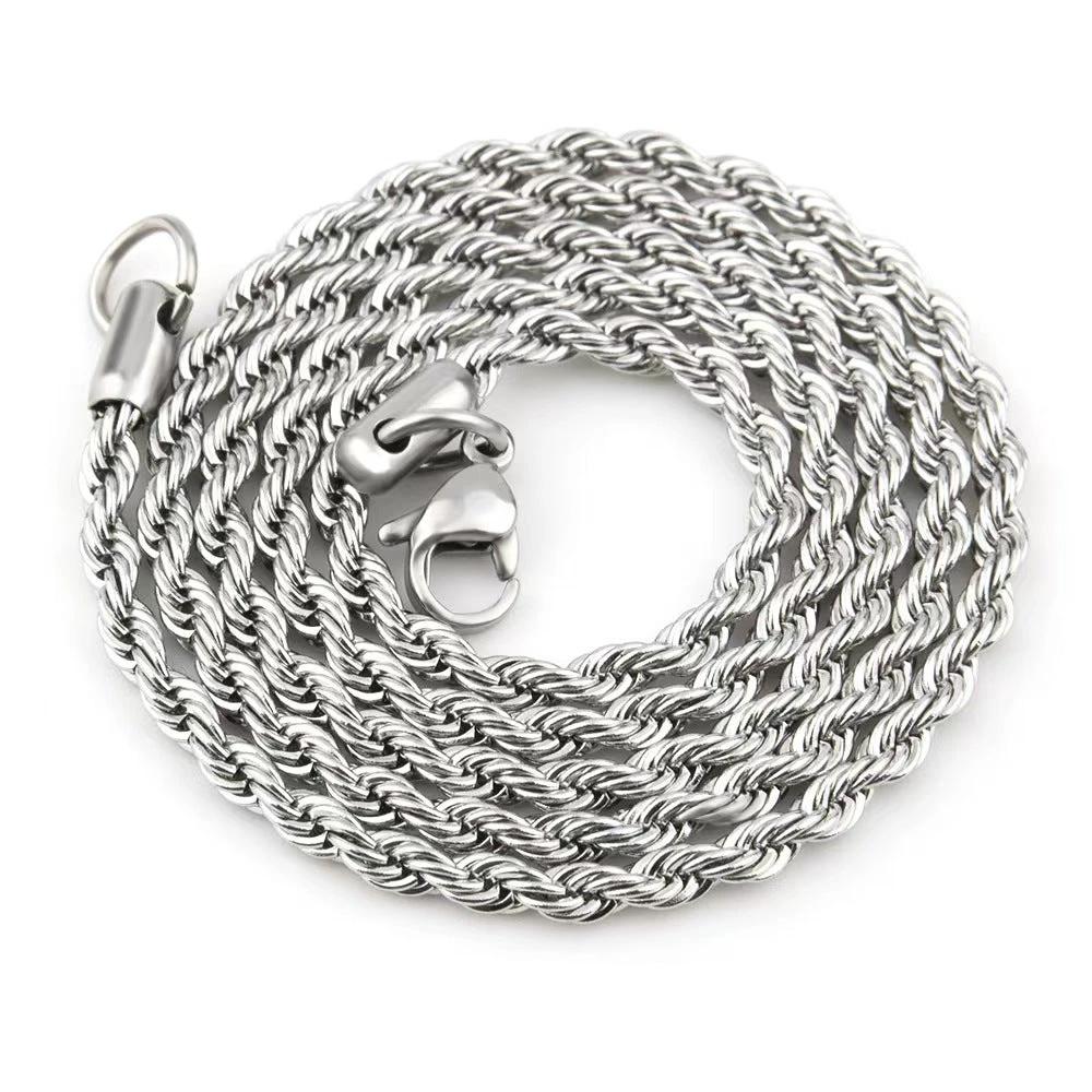 Stainless Steel Twist Chain Necklace For Men