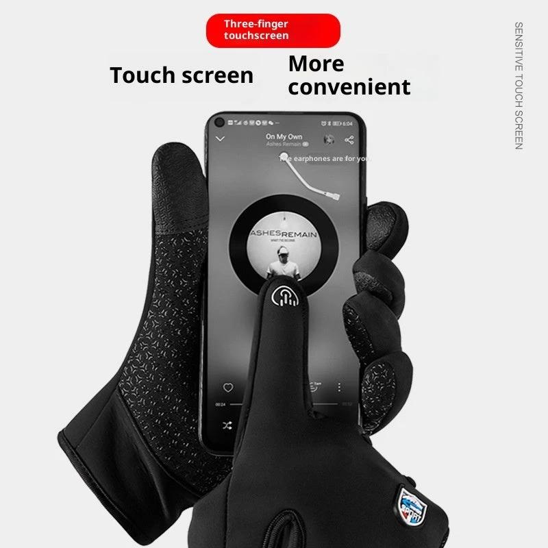 USB Heating Men's Winter Windproof Waterproof Cycling Gloves