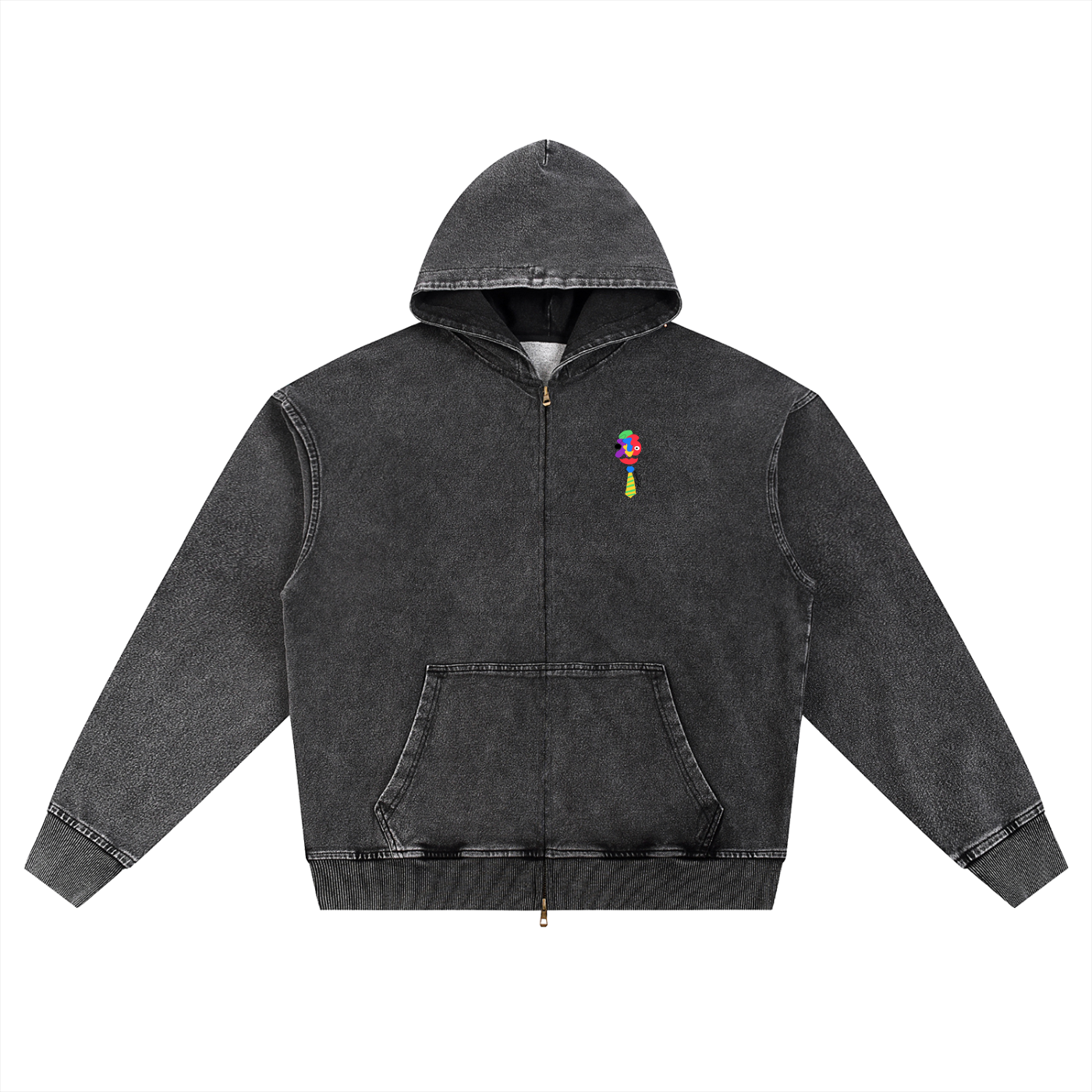 Love Bar Snow Wash Oversized Zip-Up Hoodie
