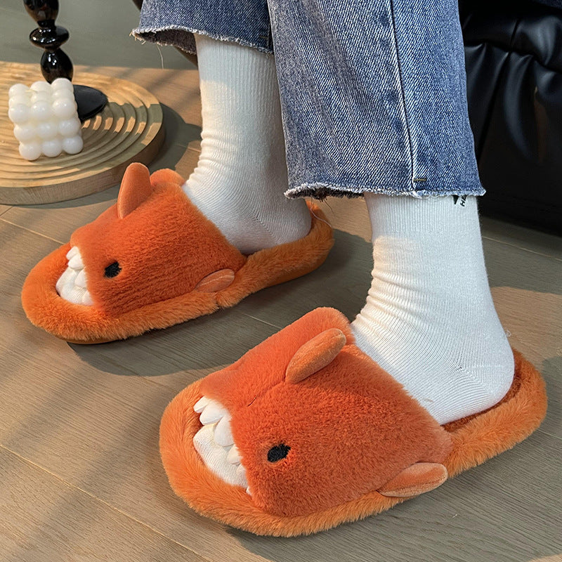 Unisex Shark Slippers | Fluffy Faux Fur House Shoes for Women & Men