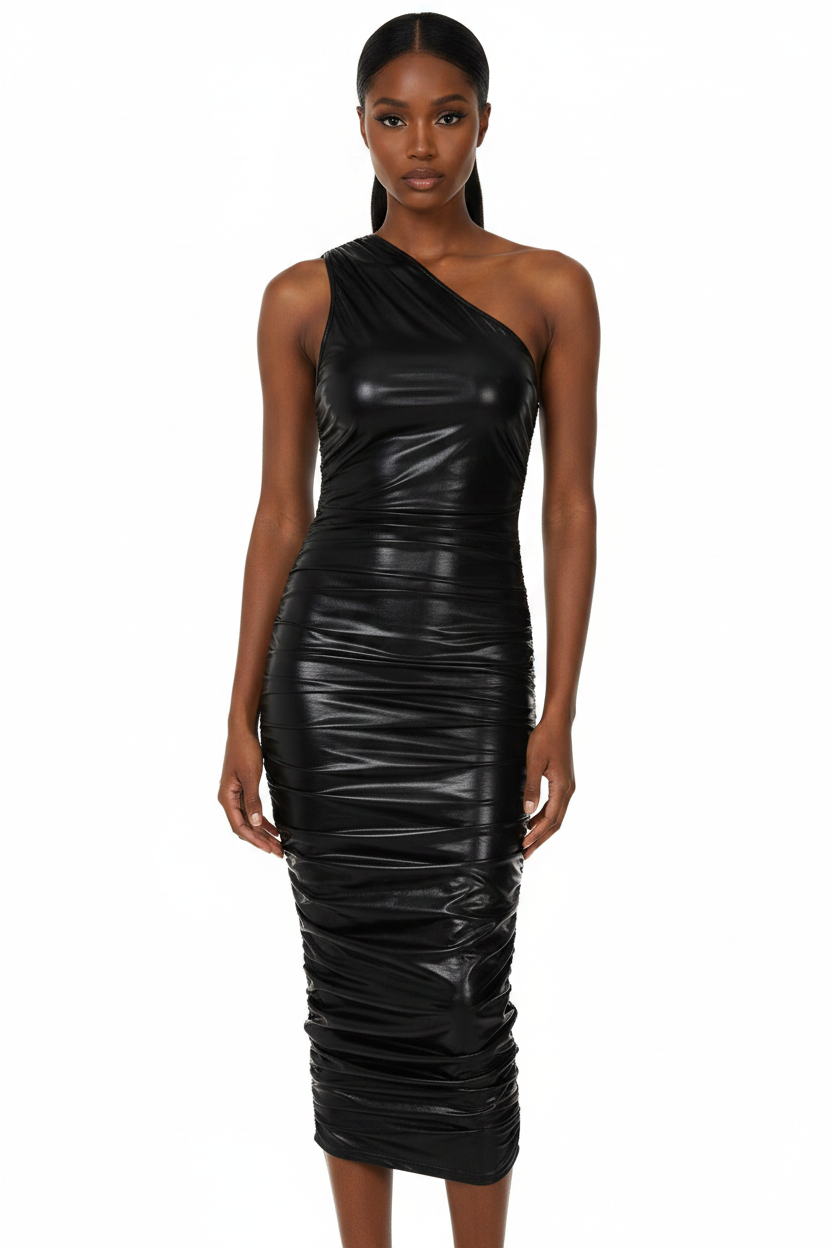 One Shoulder Ruched Dress