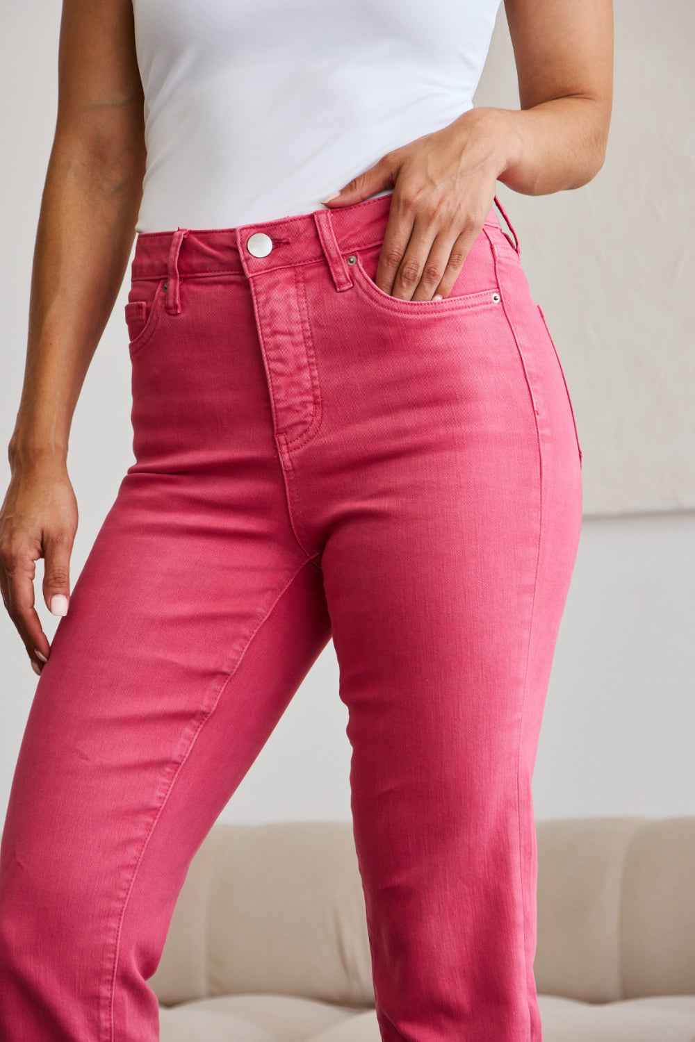Dylan High Waist Tummy Control Jeans - Raw Hem