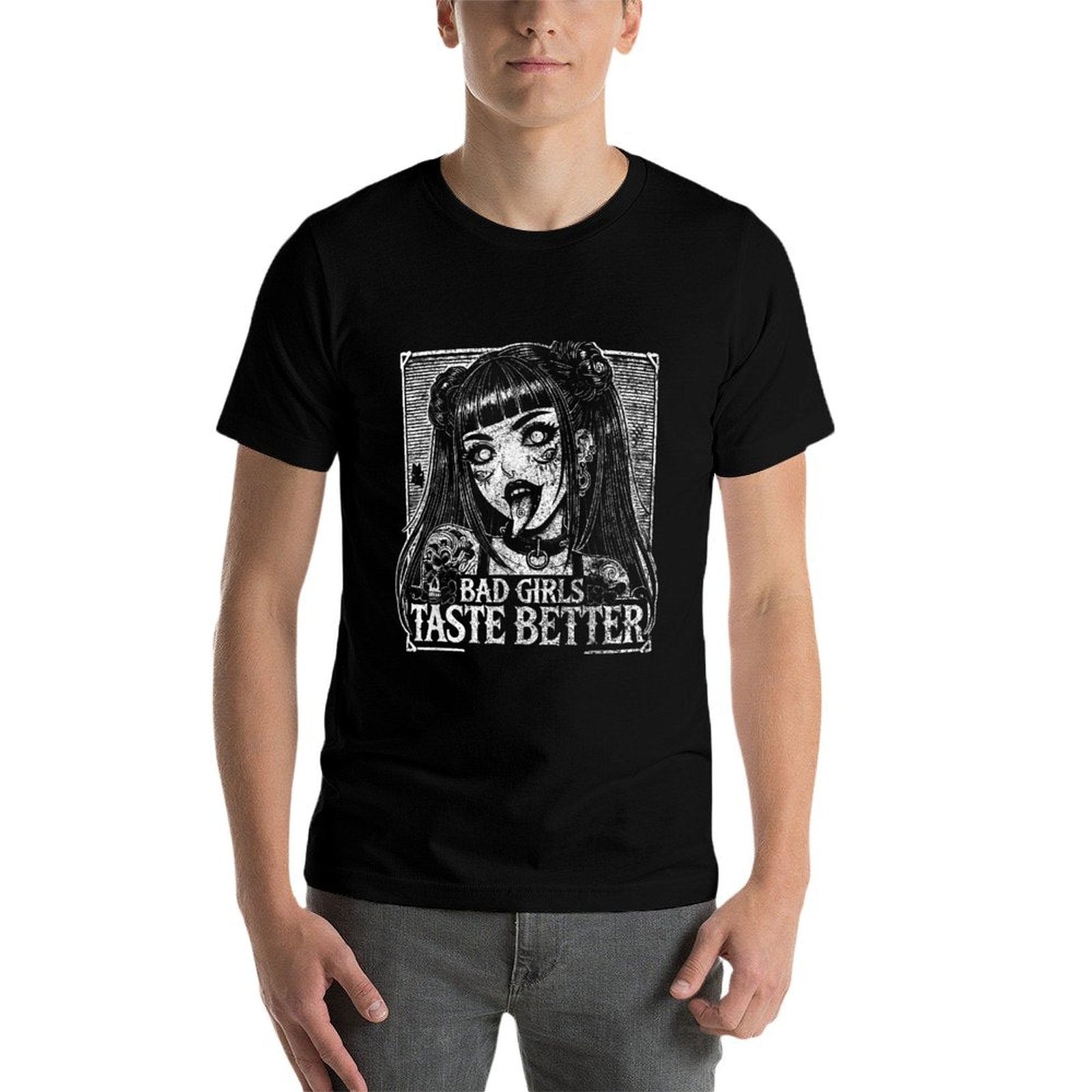 Funny Anime Girls Bad Girls Taste Better  High-quality Stitching T-Shirt