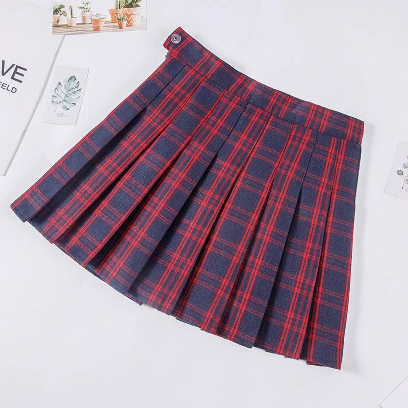 Plaid Pleated Skirt Women's Autumn And Winter High Waist Short
