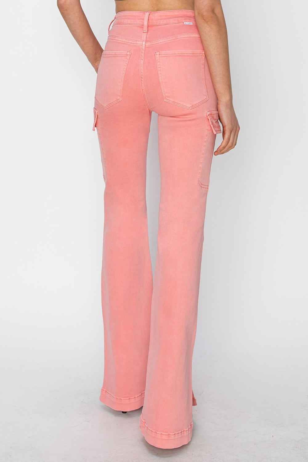 RISEN High Rise Cargo Bootcut Jeans