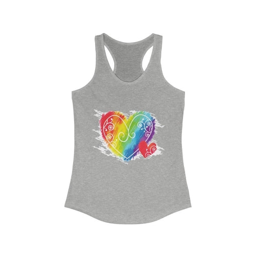 LGBT Rainbow heart Women's Ideal Racerback Tank Top Pride Day