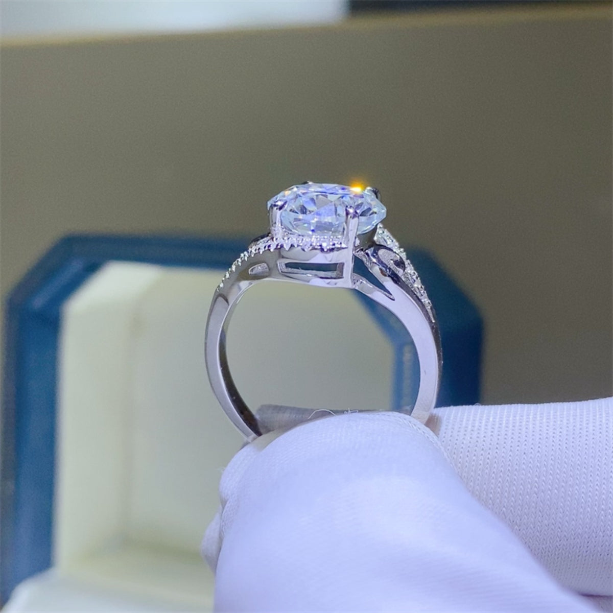 3 Carat Oval-Cut Sparkala™ Pure Sterling Silver Ring