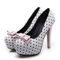 Bow Stiletto High Heels Pointed Toe Women's Dress Shoes