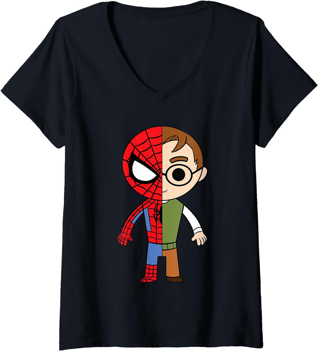 Exclusive Marvel Comics Peter Parker Split T-Shirt - Graphic Print Unisex