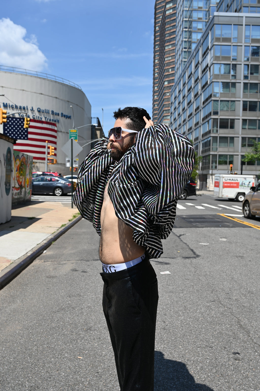 Pin Stripe Bolero Unisex Fashion