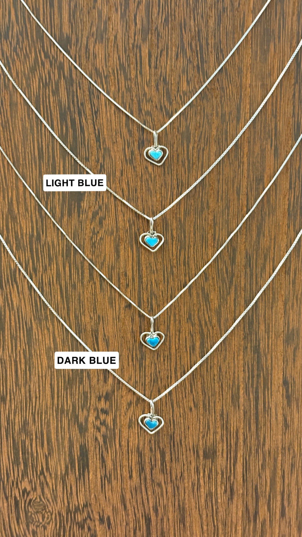 DAINTY ZUNI TURQUOISE HEART NECKLACE